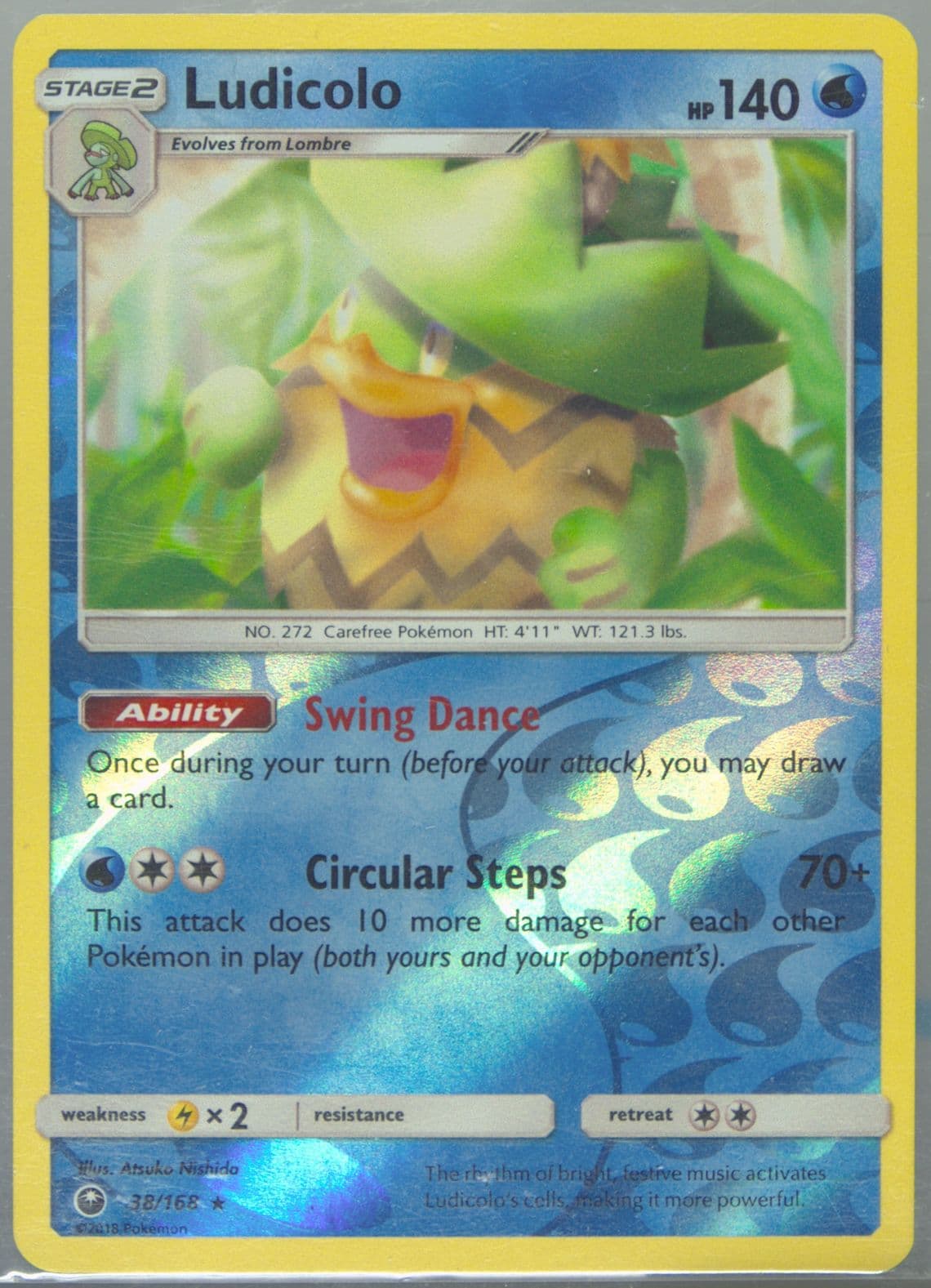 Ludicolo-Reverse Foil (38) 2018 Pokemon Sun & Moon Celestial Storm