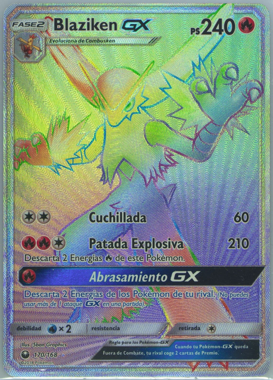 Full Art/Blaziken GX Spanish-Secret (170) 2018 Pokemon Sun & Moon Celestial Storm