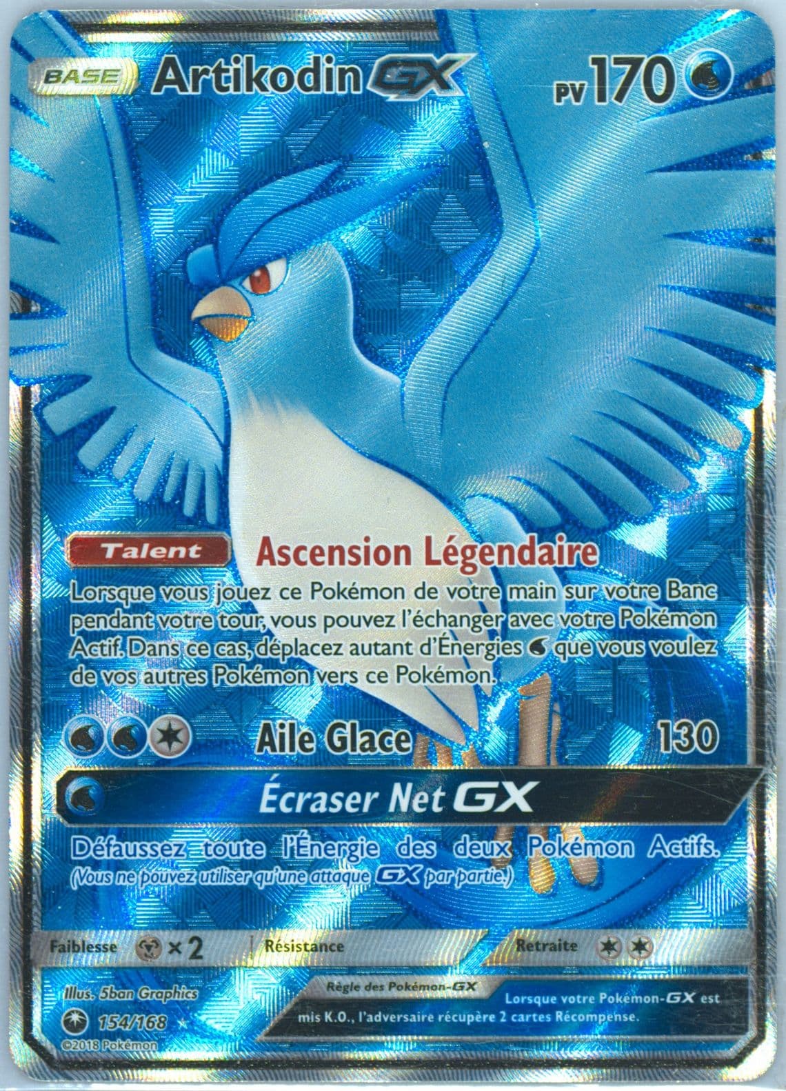 Full Art/Artikodin GX French (154) 2018 Pokemon Sun & Moon Celestial Storm