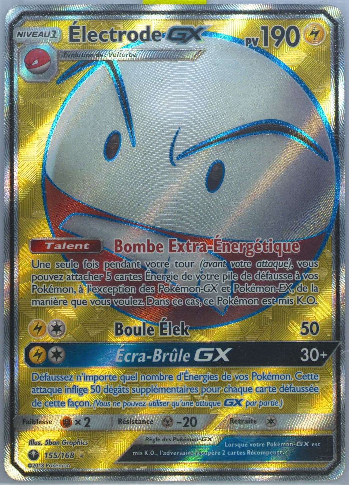 Full Art/Electrode GX French (155) 2018 Pokemon Sun & Moon Celestial Storm