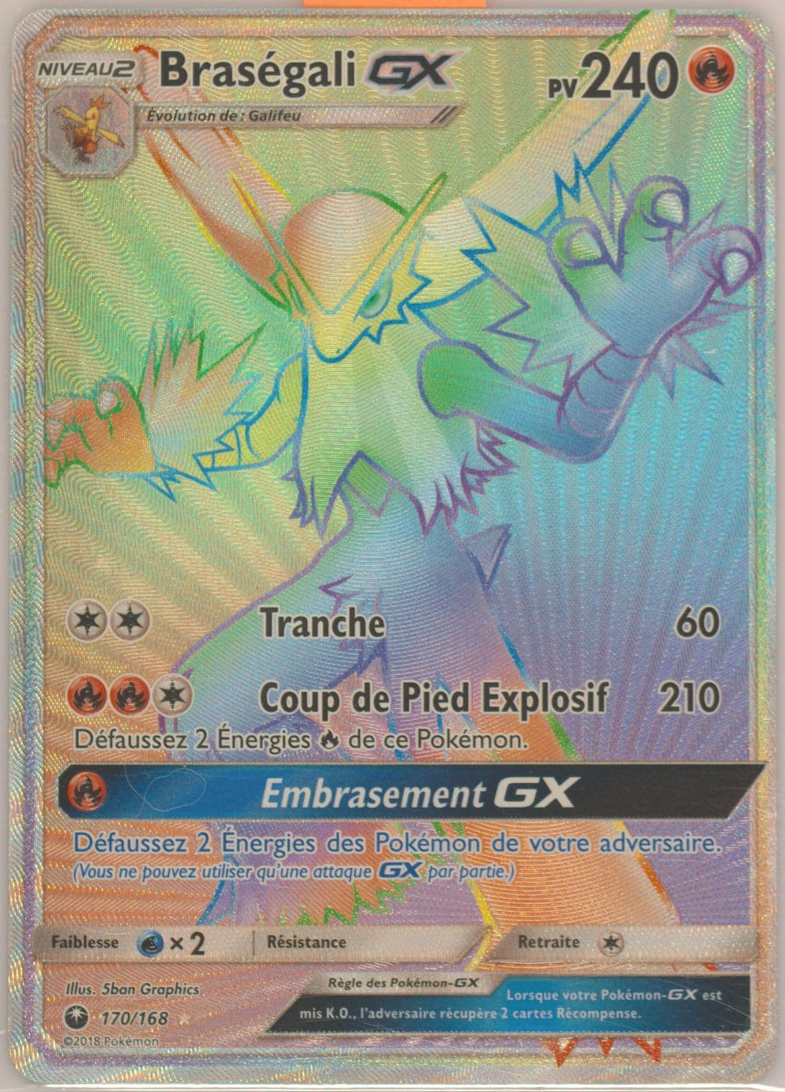 Full Art/Brasegali GX French-Secret (170) 2018 Pokemon Sun & Moon Celestial Storm