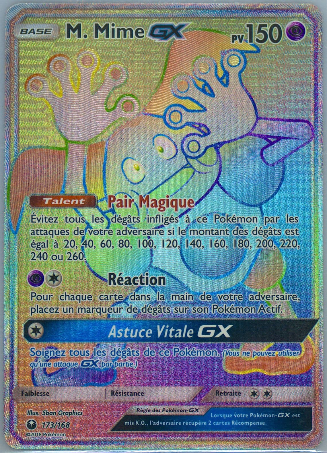 Full Art/M. Mime GX French-Secret (173) 2018 Pokemon Sun & Moon Celestial Storm