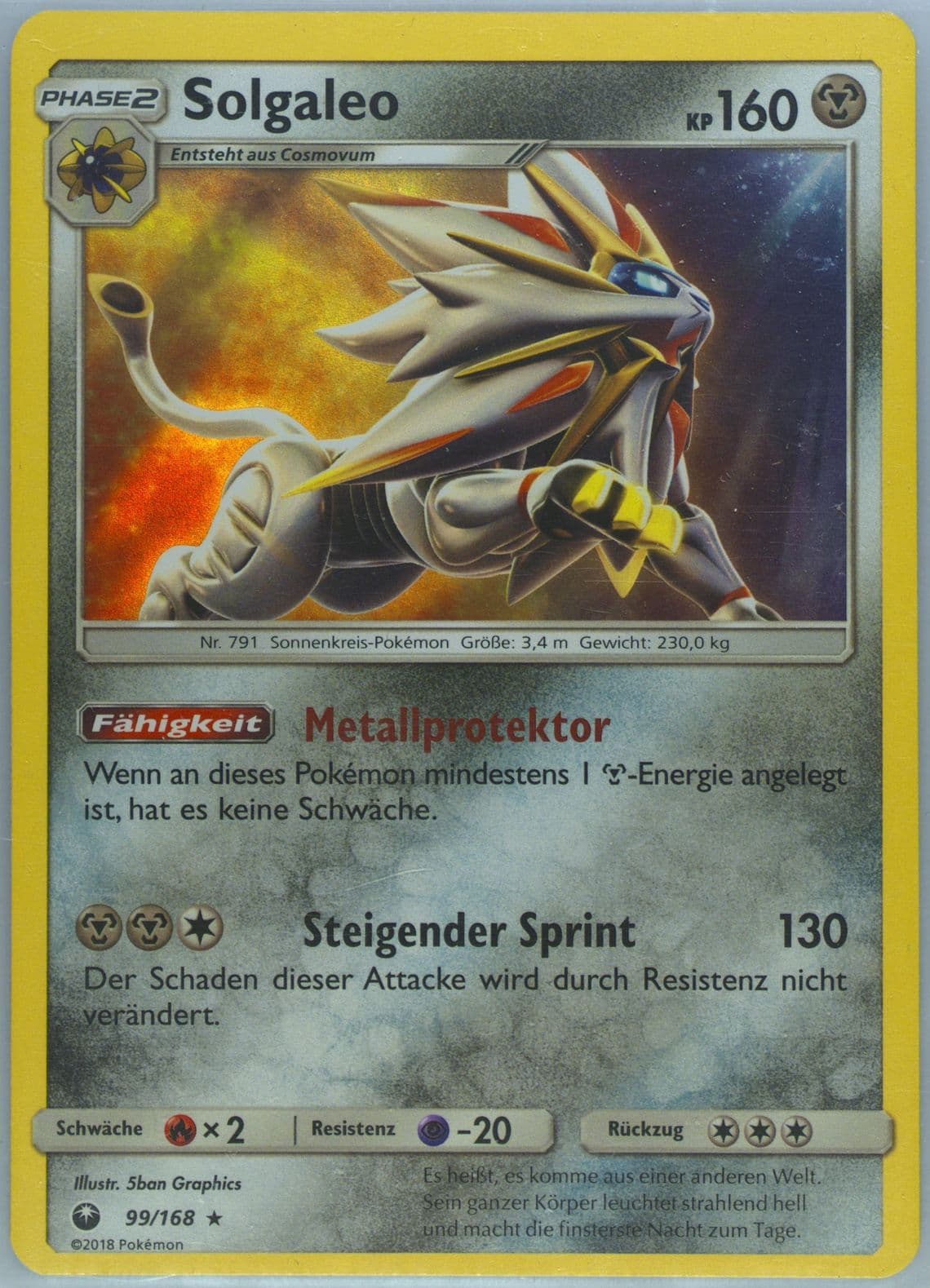 Solgaleo-Holo German (99) 2018 Pokemon Sun & Moon Celestial Storm