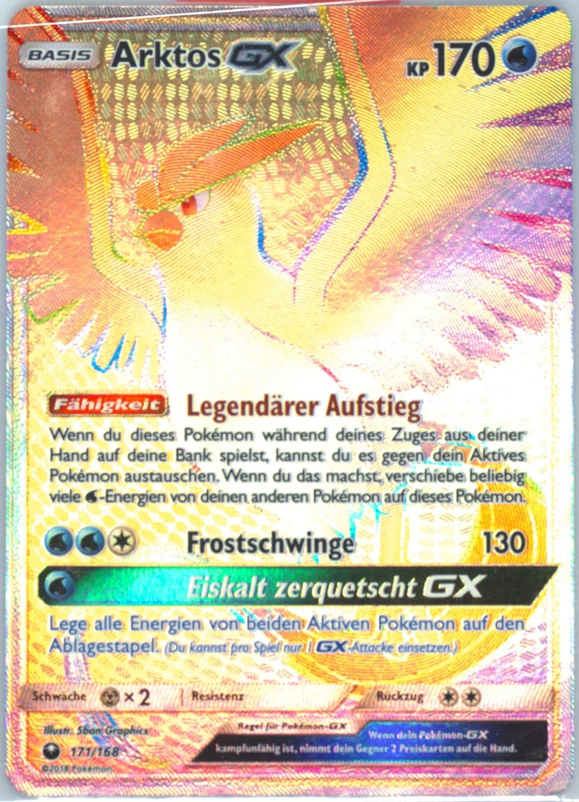Full Art/Arktos GX German-Secret (171) 2018 Pokemon Sun & Moon Celestial Storm