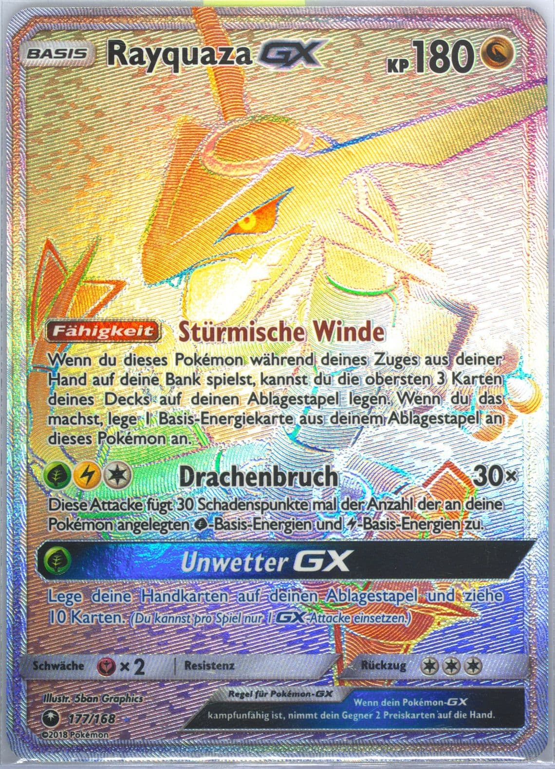 Full Art/Rayquaza GX German-Secret (177) 2018 Pokemon Sun & Moon Celestial Storm