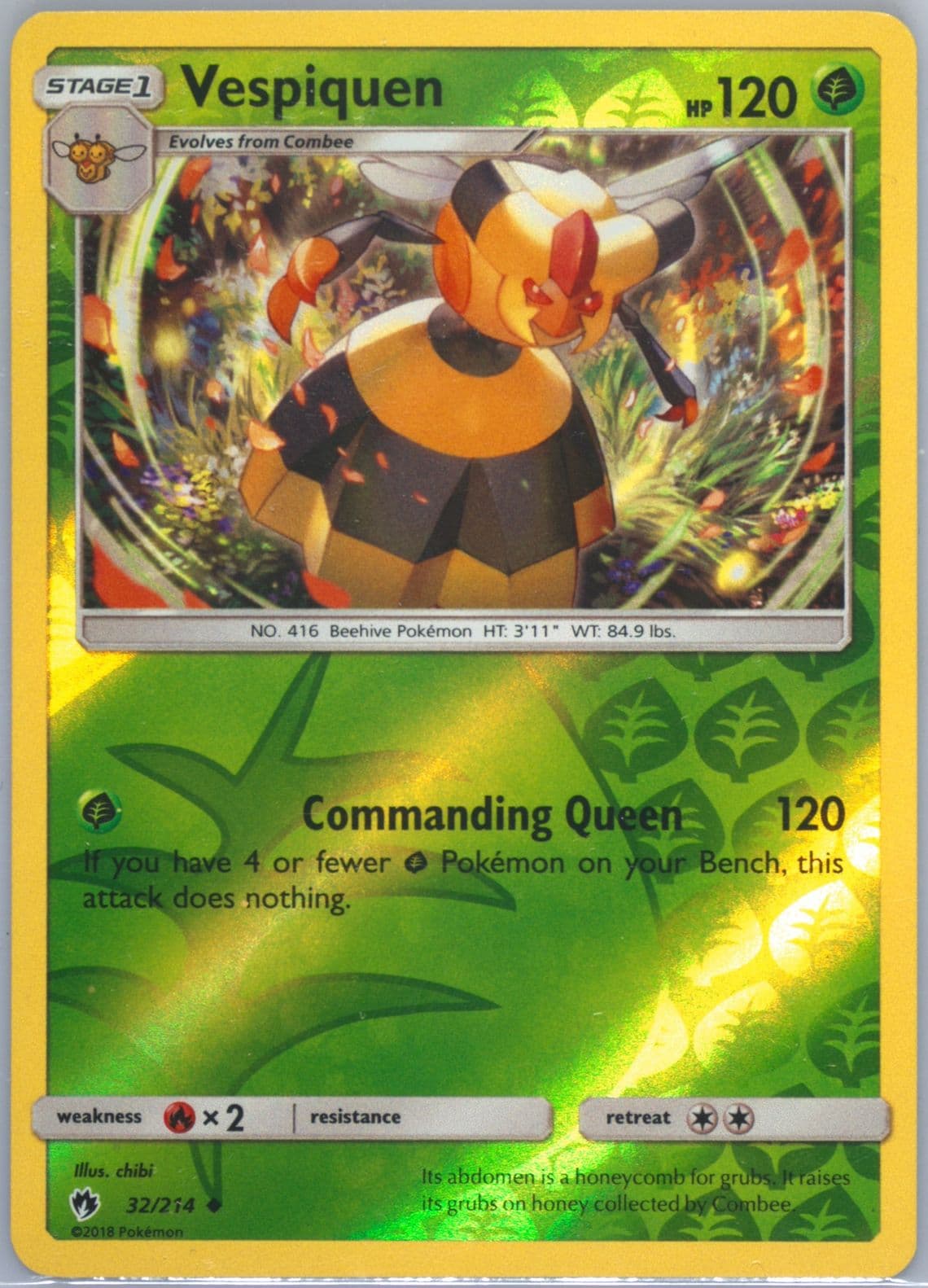 Vespiquen-Reverse Foil (32) 2018 Pokemon Sun & Moon Lost Thunder