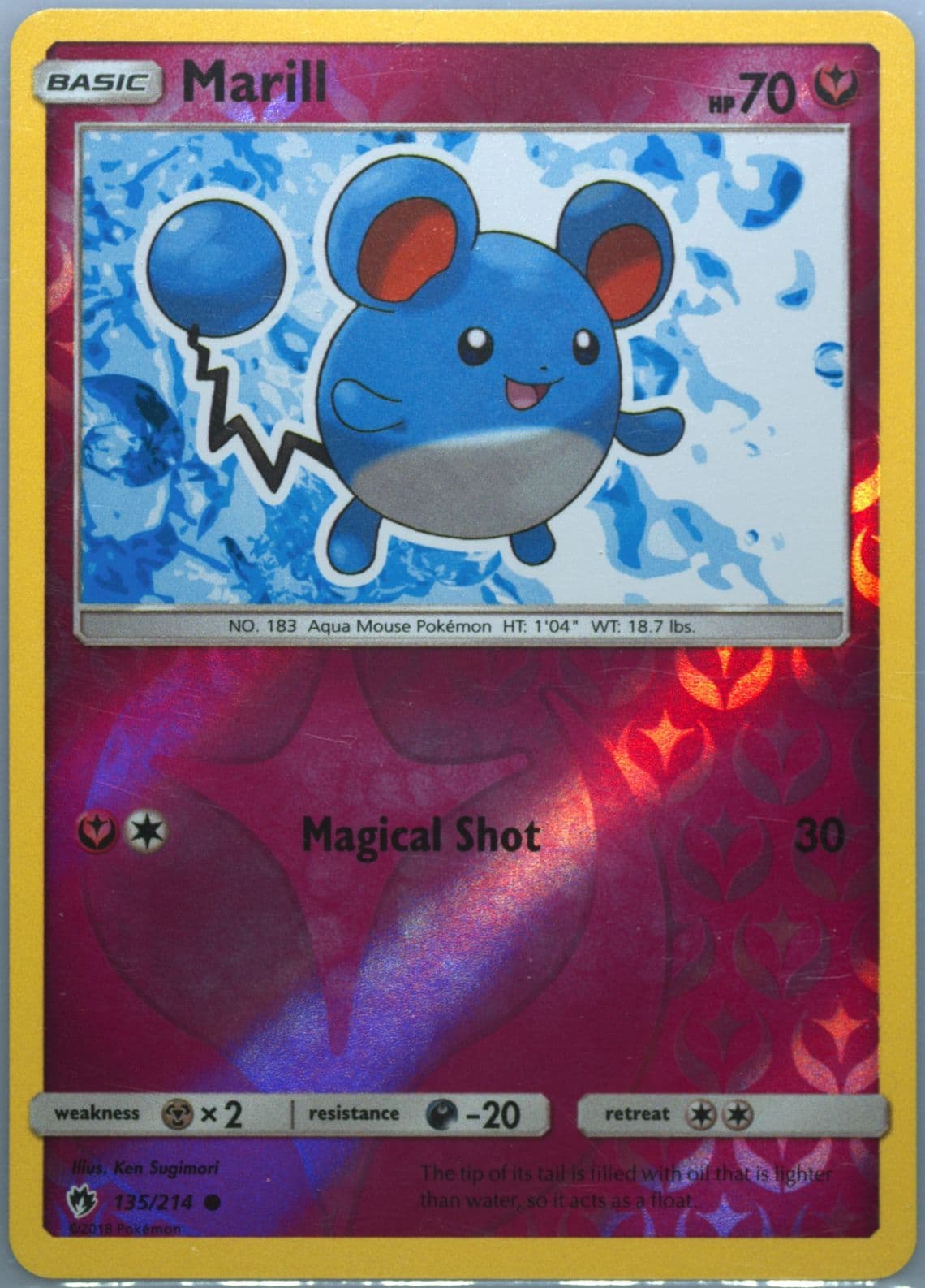 Marill-Reverse Foil (135) 2018 Pokemon Sun & Moon Lost Thunder