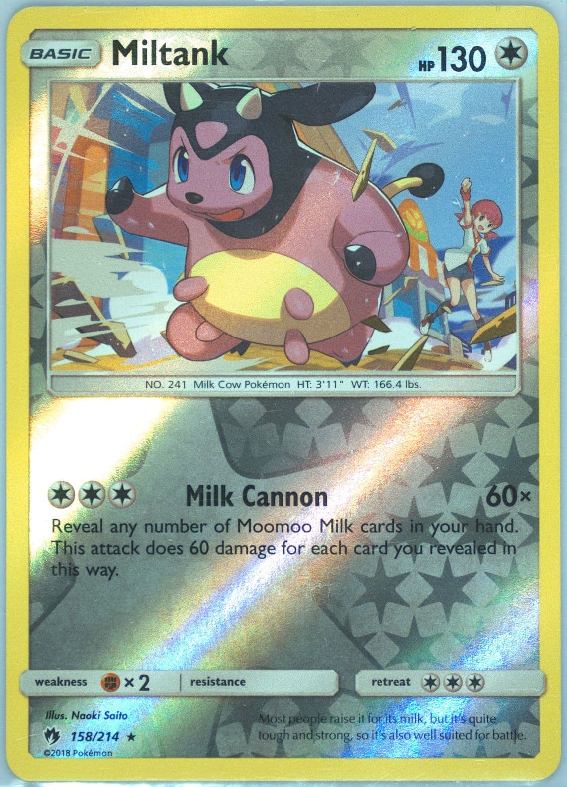 Miltank-Reverse Foil (158) 2018 Pokemon Sun & Moon Lost Thunder