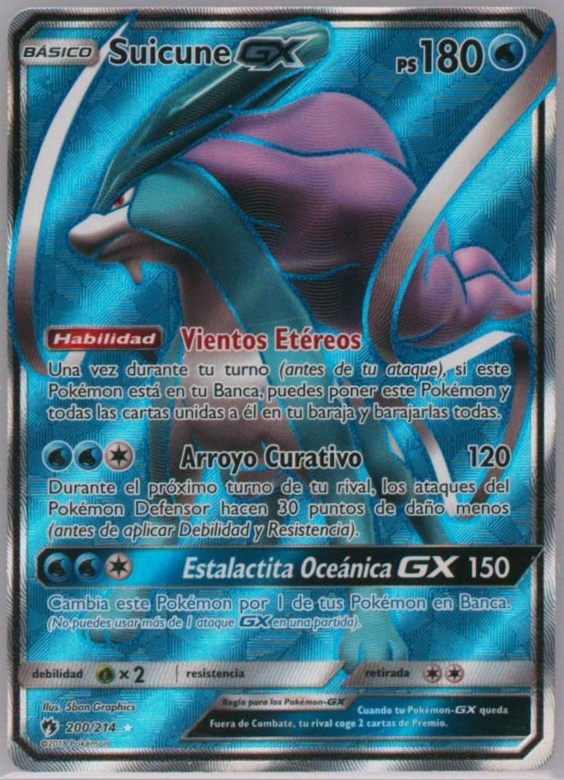 Full Art/Suicune GX Spanish (200) 2018 Pokemon Sun & Moon Lost Thunder