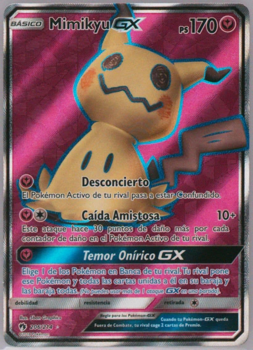 Full Art/Mimikyu GX Spanish (206) 2018 Pokemon Sun & Moon Lost Thunder