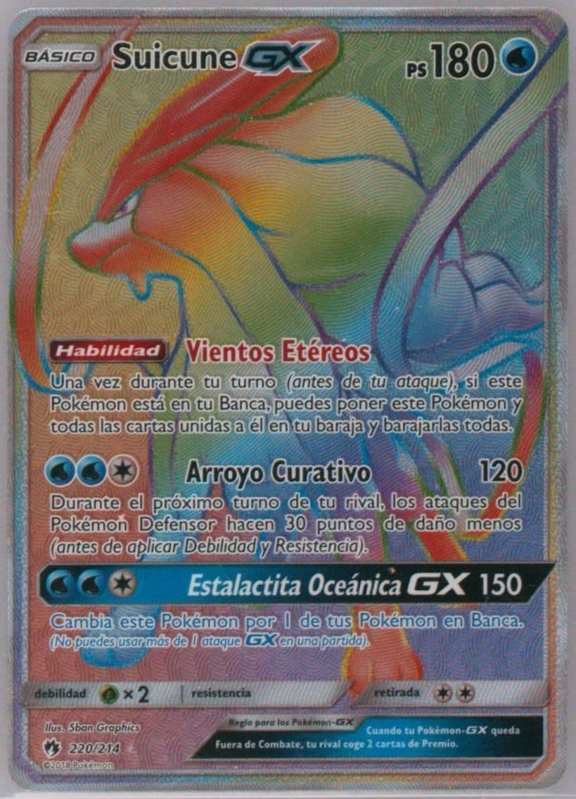 Full Art/Suicune GX Spanish-Secret (220) 2018 Pokemon Sun & Moon Lost Thunder