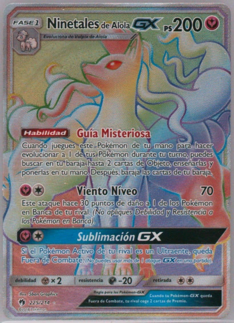 Full Art/Ninetales de Alola GX Spanish-Secret (225) 2018 Pokemon Sun & Moon Lost Thunder