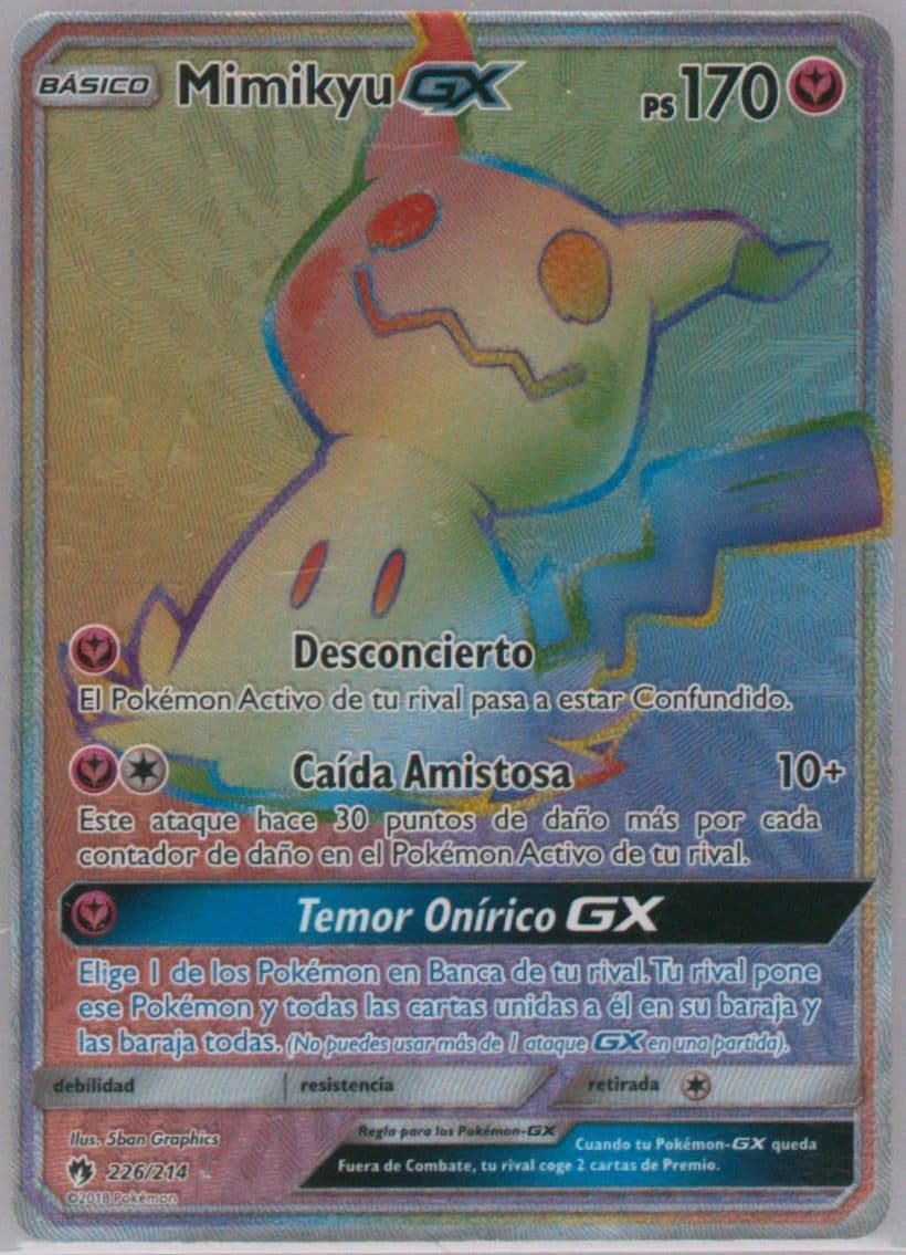 Full Art/Mimikyu GX Spanish-Secret (226) 2018 Pokemon Sun & Moon Lost Thunder