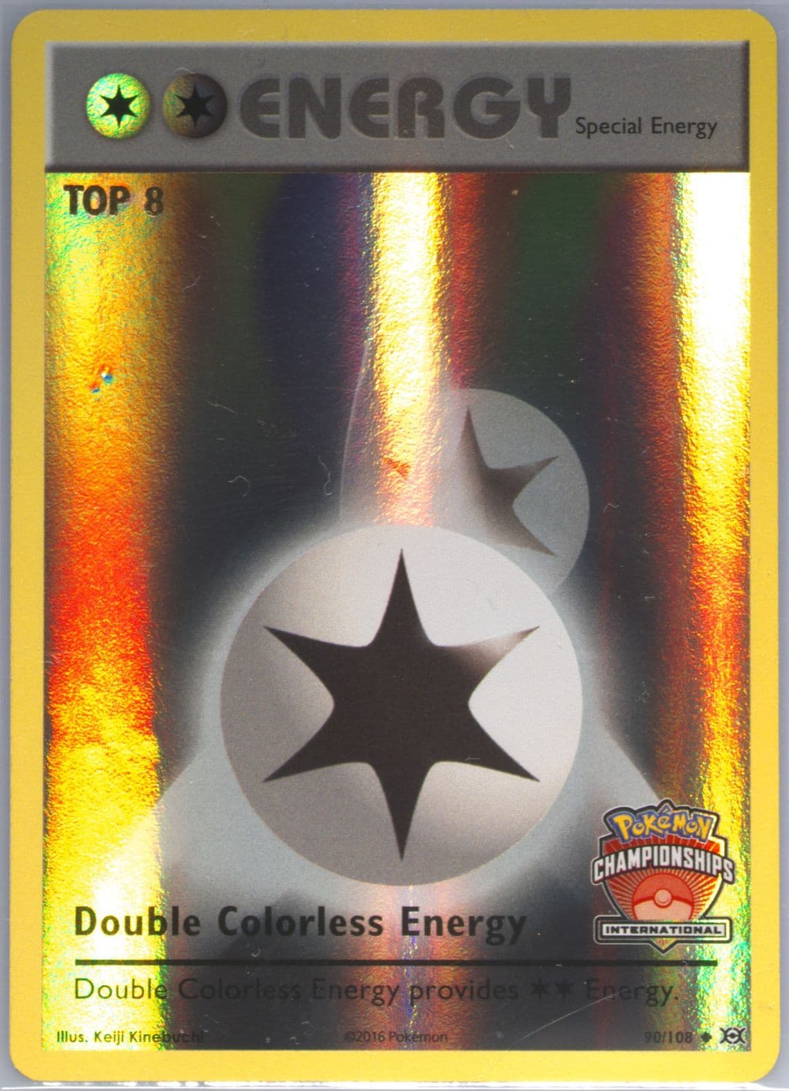 Double Colorless Energy-Reverse Foil Rev.FL.-Top 8 Int'l Chmp. (90) 2016 Pokemon XY Evolutions