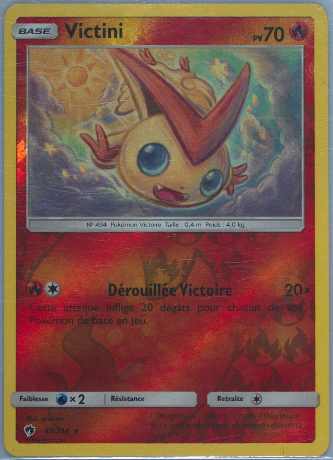 Victini-Reverse Foil French (49) 2018 Pokemon Sun & Moon Lost Thunder
