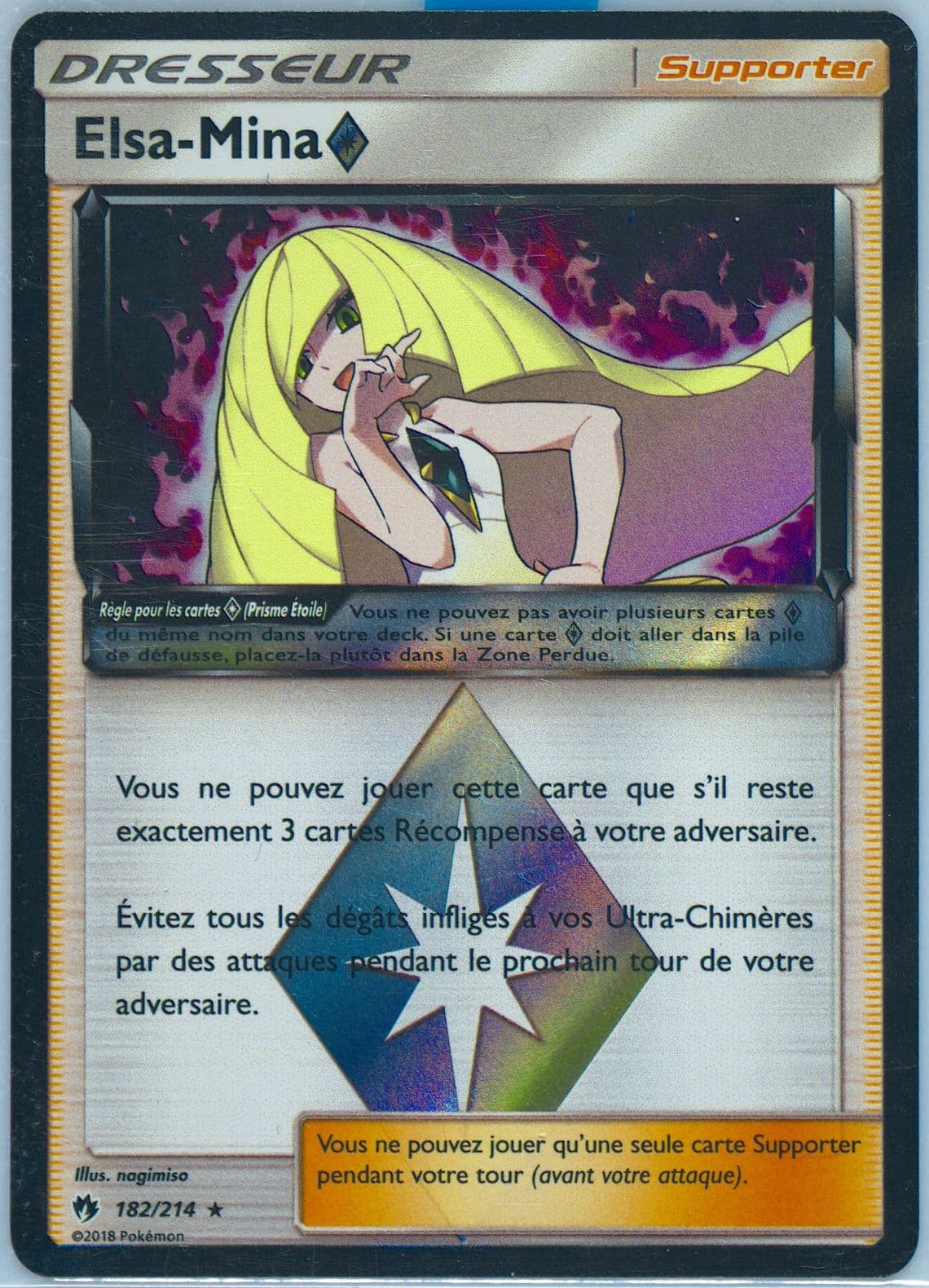 Elsa-Mina-Holo French (182) 2018 Pokemon Sun & Moon Lost Thunder