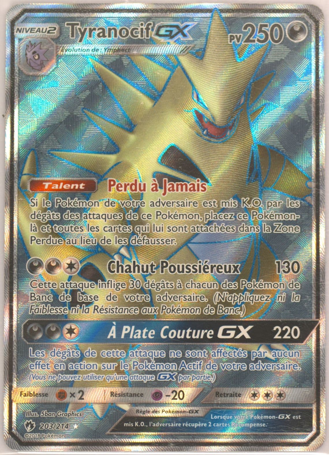 Full Art/Tyranocif GX French (203) 2018 Pokemon Sun & Moon Lost Thunder