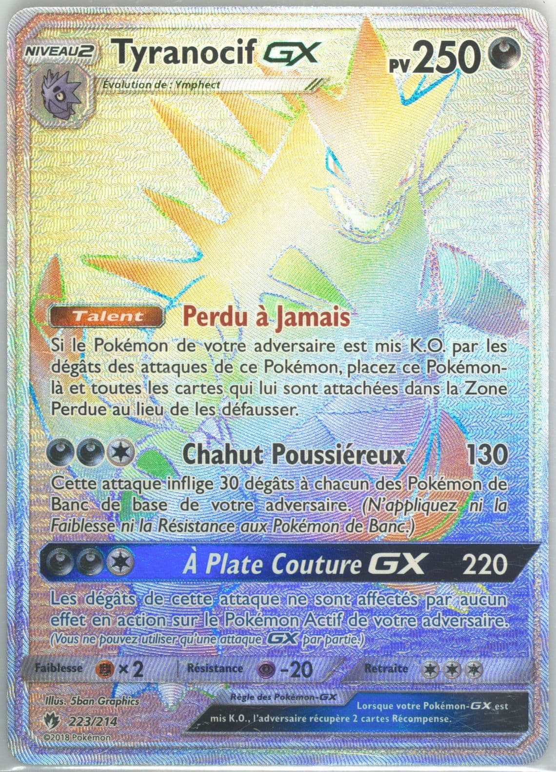 Full Art/Tyranocif GX French-Secret (223) 2018 Pokemon Sun & Moon Lost Thunder
