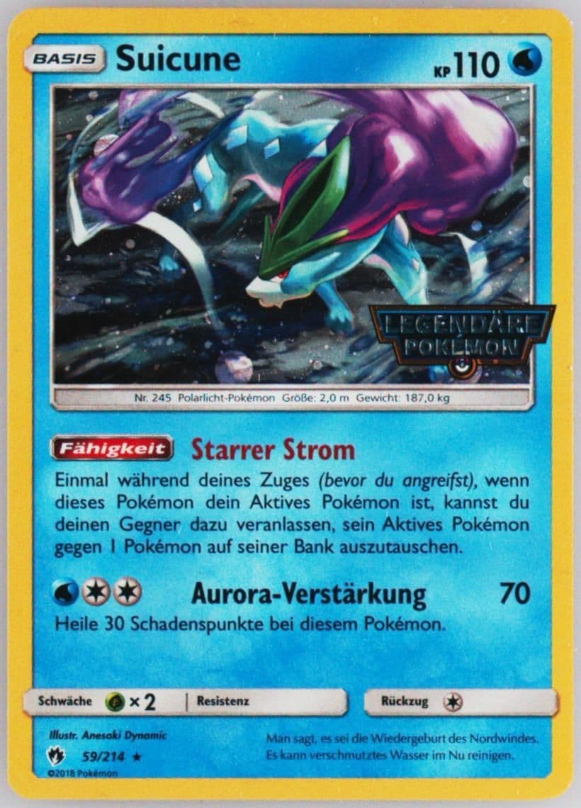 Suicune-Holo German (59) 2018 Pokemon Sun & Moon Lost Thunder