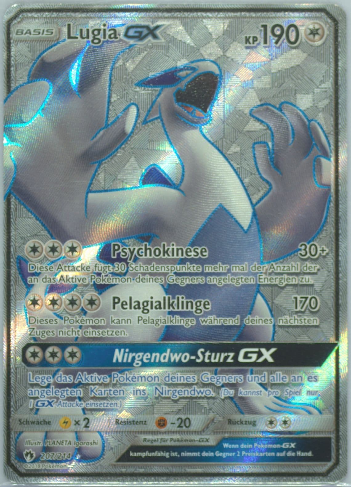 Full Art/Lugia GX German (207) 2018 Pokemon Sun & Moon Lost Thunder