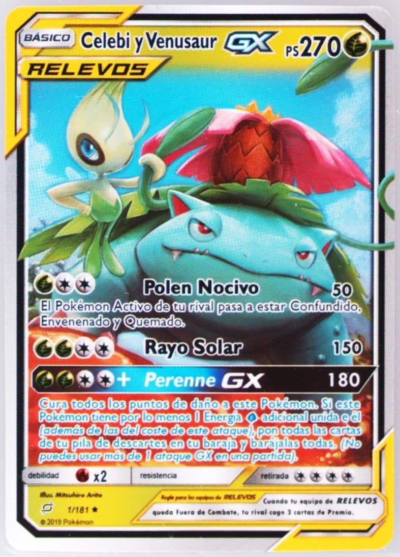 Celebi Y Venusaur GX Spanish (1) 2019 Pokemon Sun & Moon Team Up