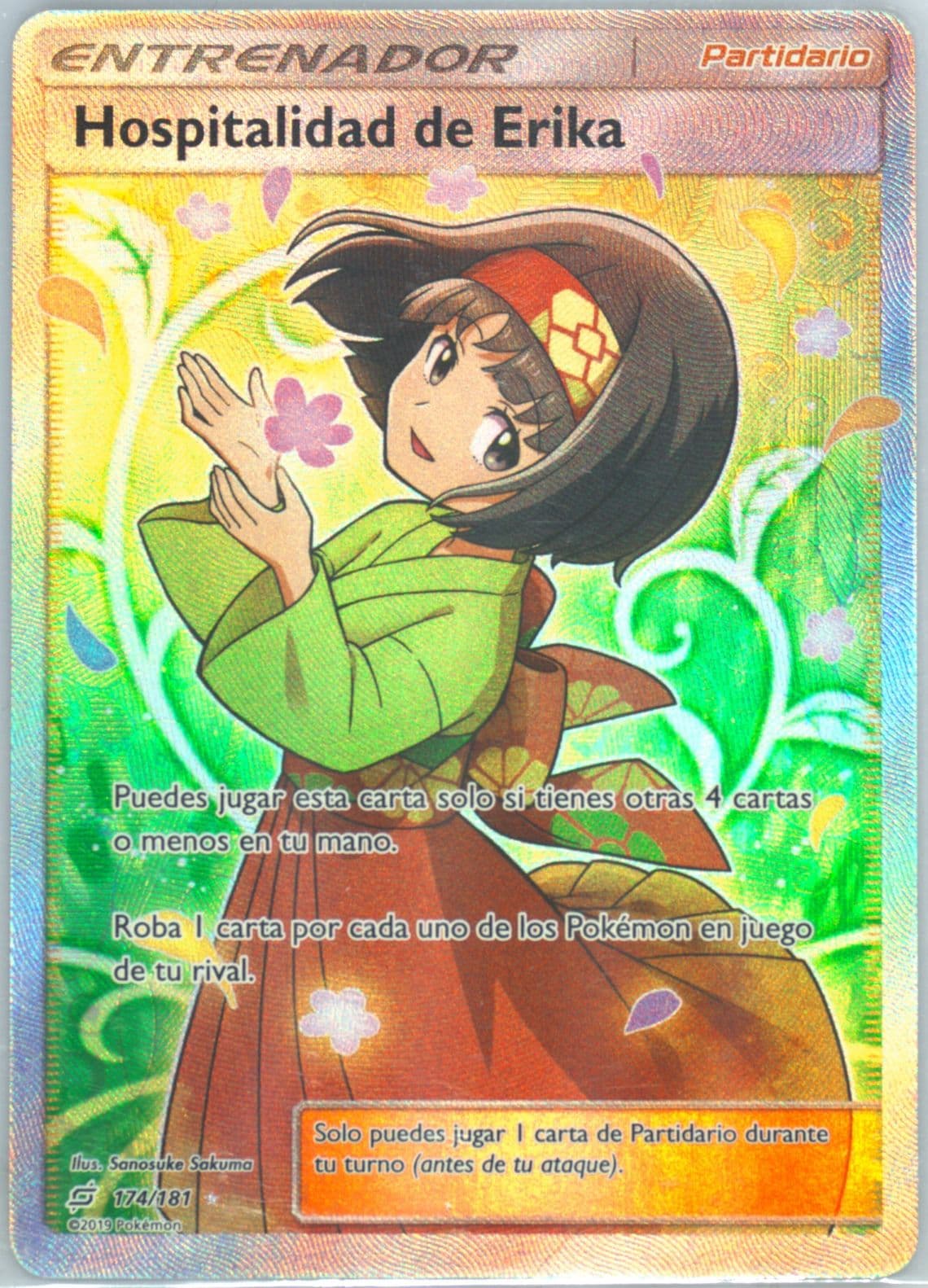 Full Art/Hospitalidad de Erika Spanish (174) 2019 Pokemon Sun & Moon Team Up