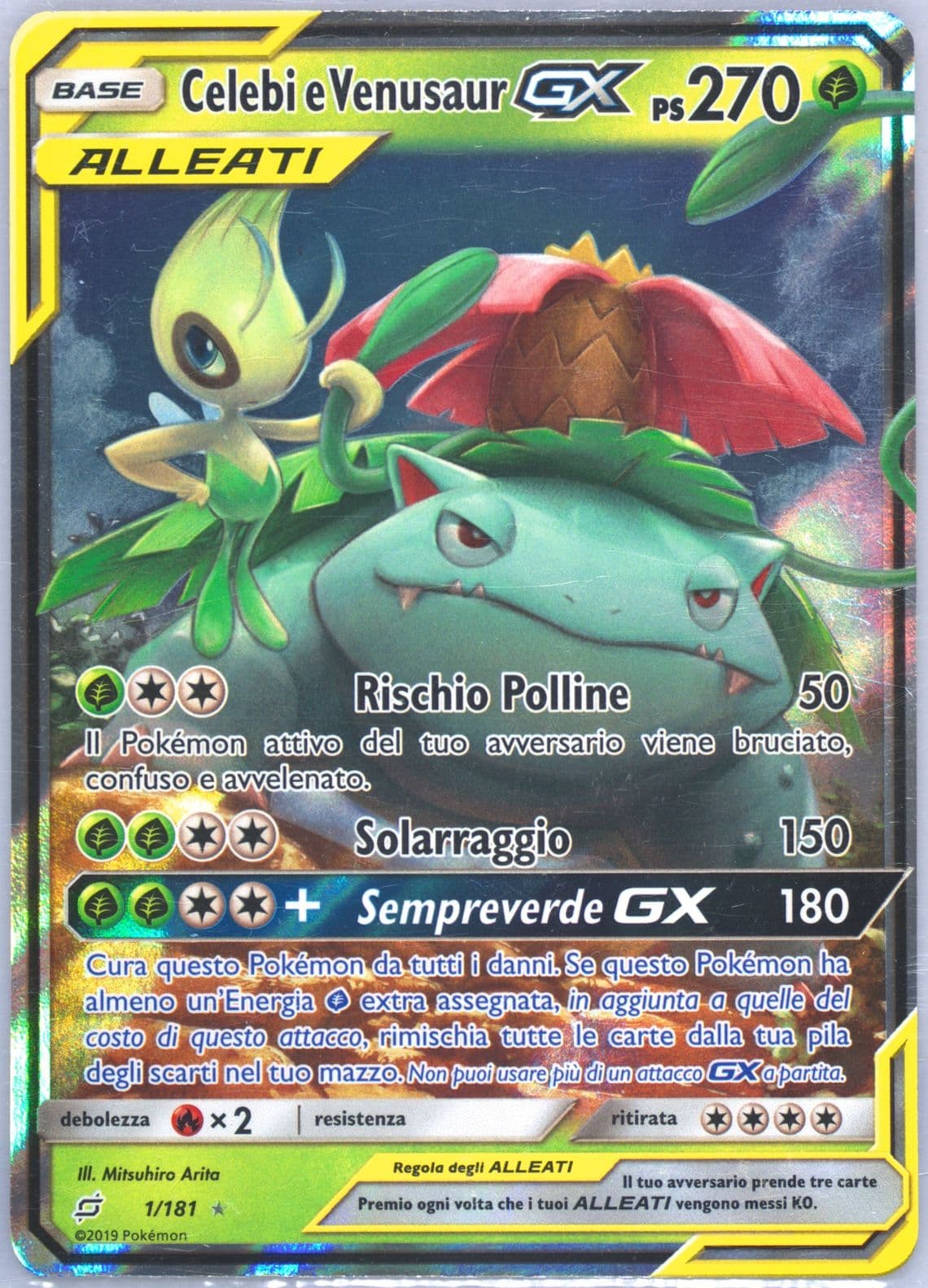 Celebi E Venusaur GX Italian (1) 2019 Pokemon Sun & Moon Team Up