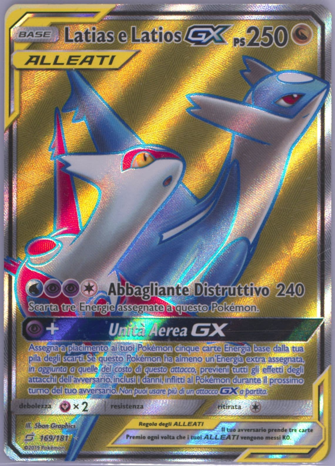 Full Art/Latias E Latios GX Italian (169) 2019 Pokemon Sun & Moon Team Up