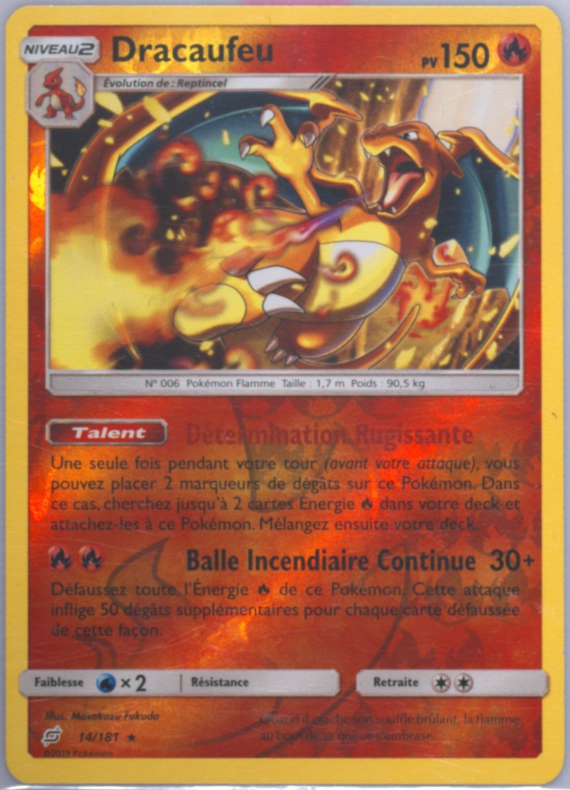 Dracaufeu-Reverse Foil French (14) 2019 Pokemon Sun & Moon Team Up