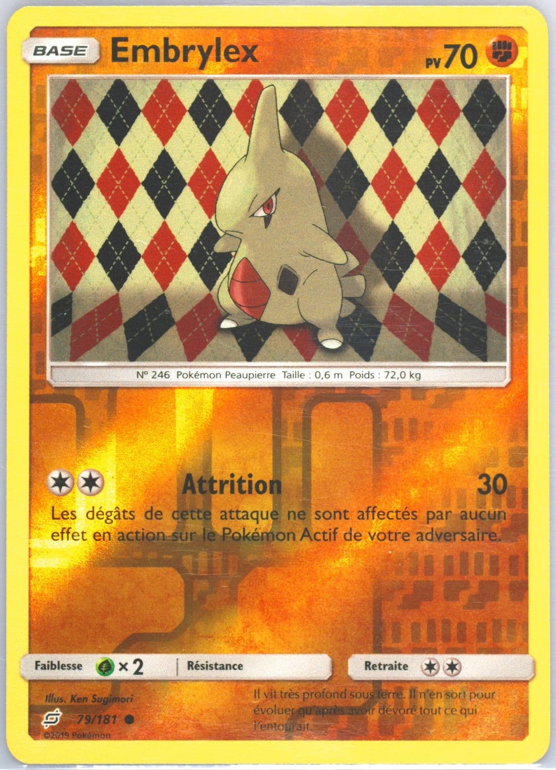 Embrylex-Reverse Foil French (79) 2019 Pokemon Sun & Moon Team Up