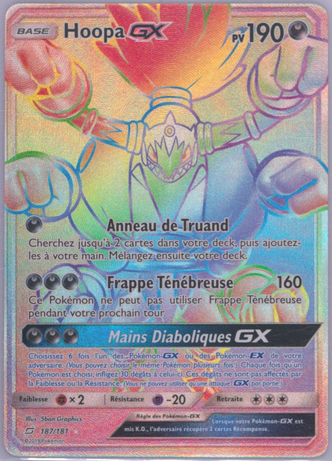 Full Art/Hoopa GX French-Secret (187) 2019 Pokemon Sun & Moon Team Up