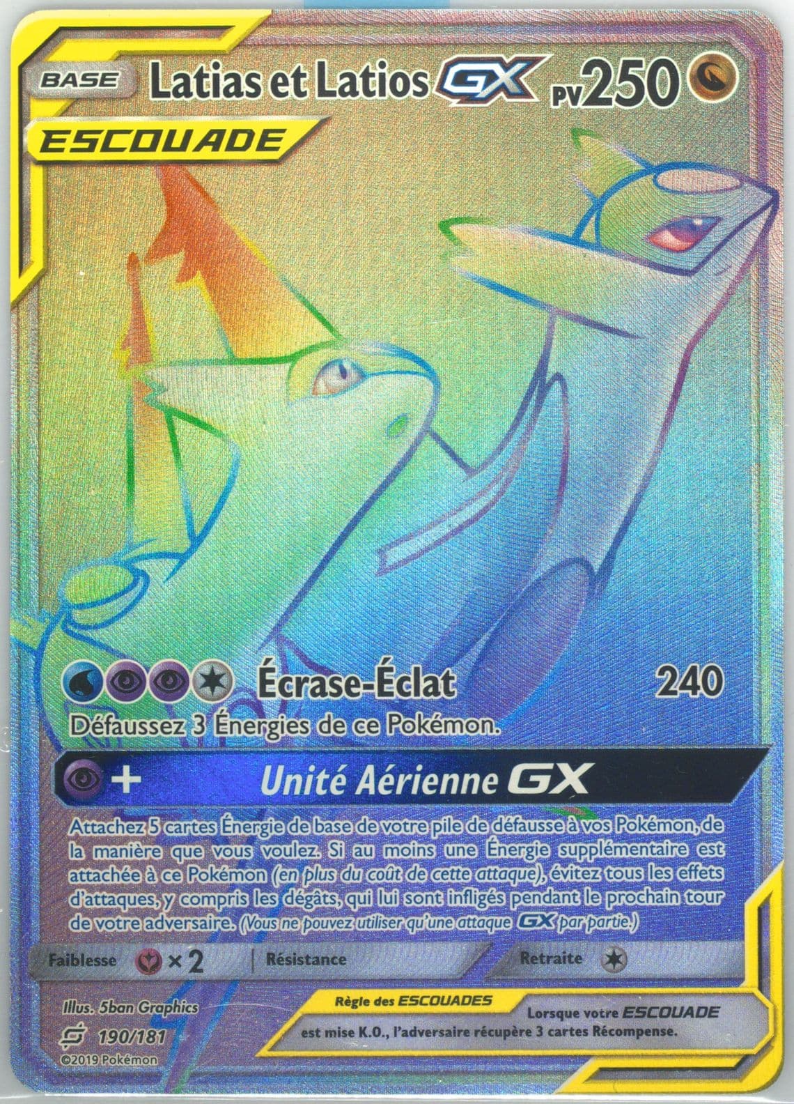 Full Art/Latias ET Latios GX French-Secret (190) 2019 Pokemon Sun & Moon Team Up