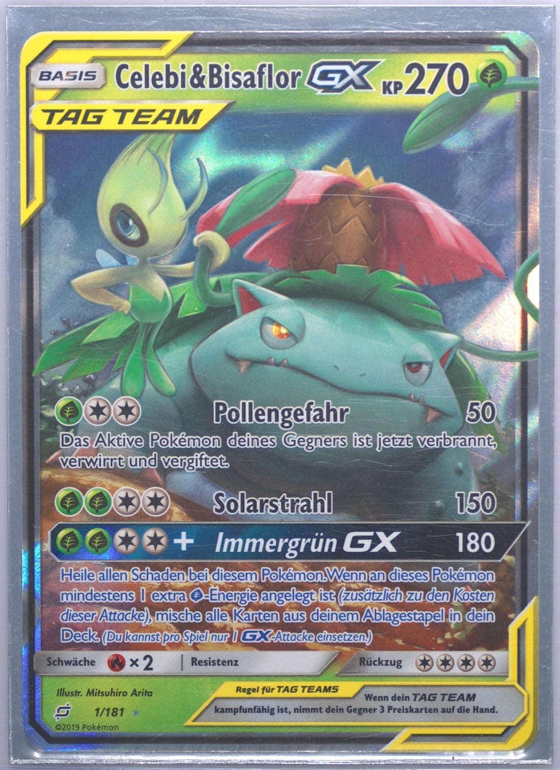 Celebi & Bisaflor GX German (1) 2019 Pokemon Sun & Moon Team Up
