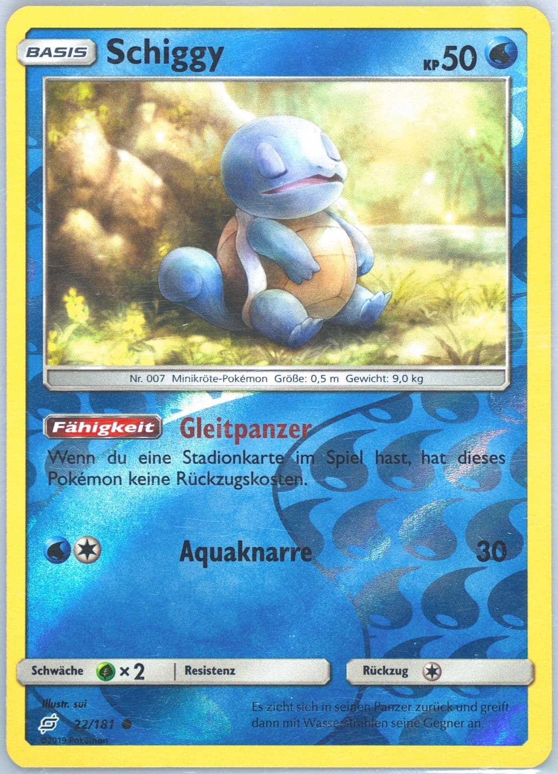 Schiggy-Reverse Foil German (22) 2019 Pokemon Sun & Moon Team Up