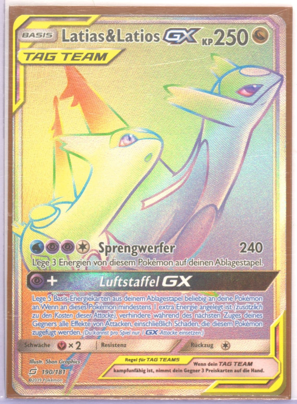 Full Art/Latias & Latios GX German-Secret (190) 2019 Pokemon Sun & Moon Team Up