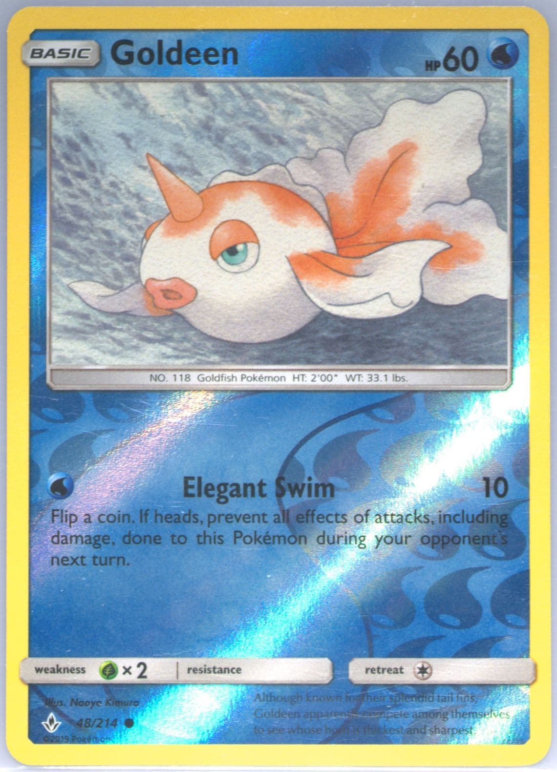 Goldeen-Reverse Foil (48) 2019 Pokemon Sun & Moon Unbroken Bonds