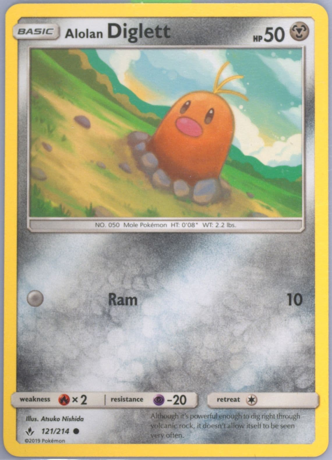 Alolan Diglett (121) 2019 Pokemon Sun & Moon Unbroken Bonds