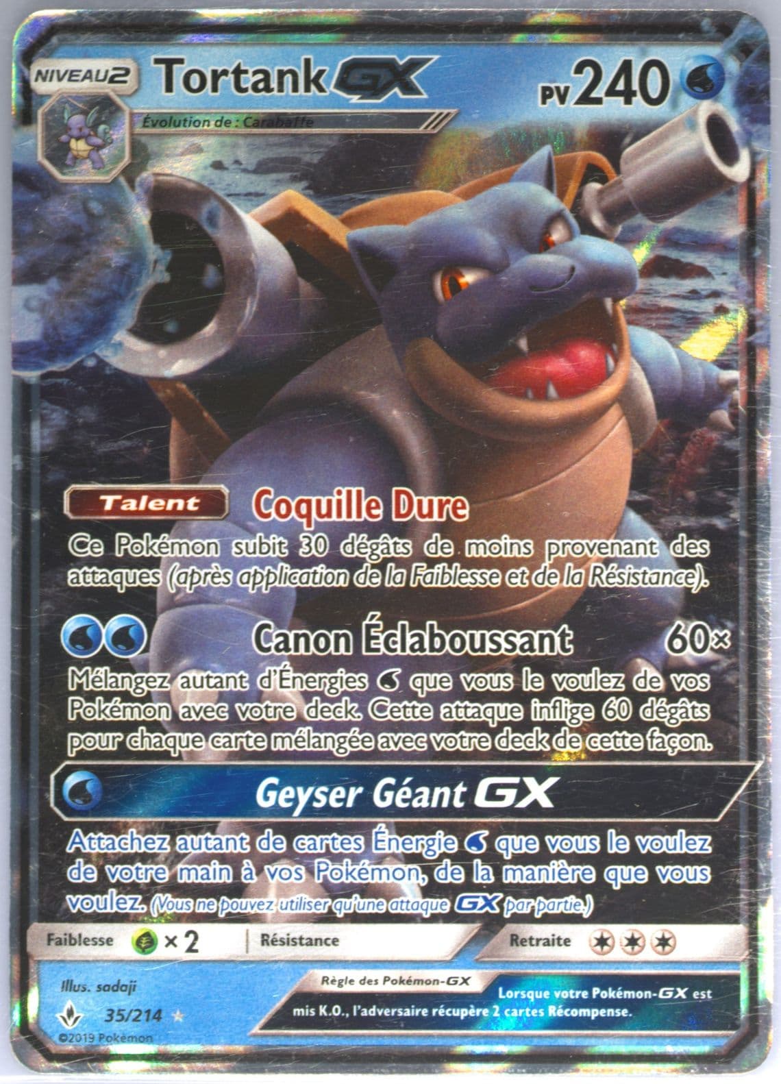 Tortank GX French (35) 2019 Pokemon Sun & Moon Unbroken Bonds