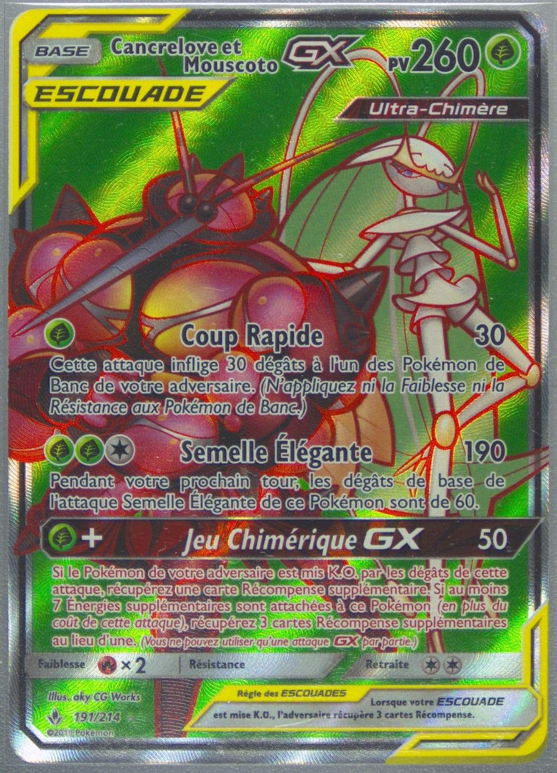 Full Art/Cancrelove ET Mouscoto GX French (191) 2019 Pokemon Sun & Moon Unbroken Bonds