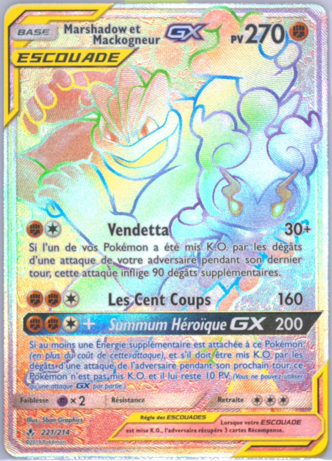 Full Art/Marshadow ET Mackogneur GX French-Secret (221) 2019 Pokemon Sun & Moon Unbroken Bonds