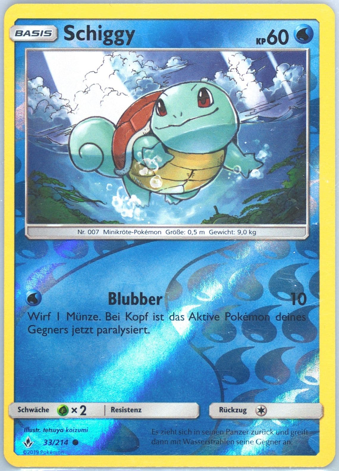 Schiggy-Reverse Foil German (33) 2019 Pokemon Sun & Moon Unbroken Bonds