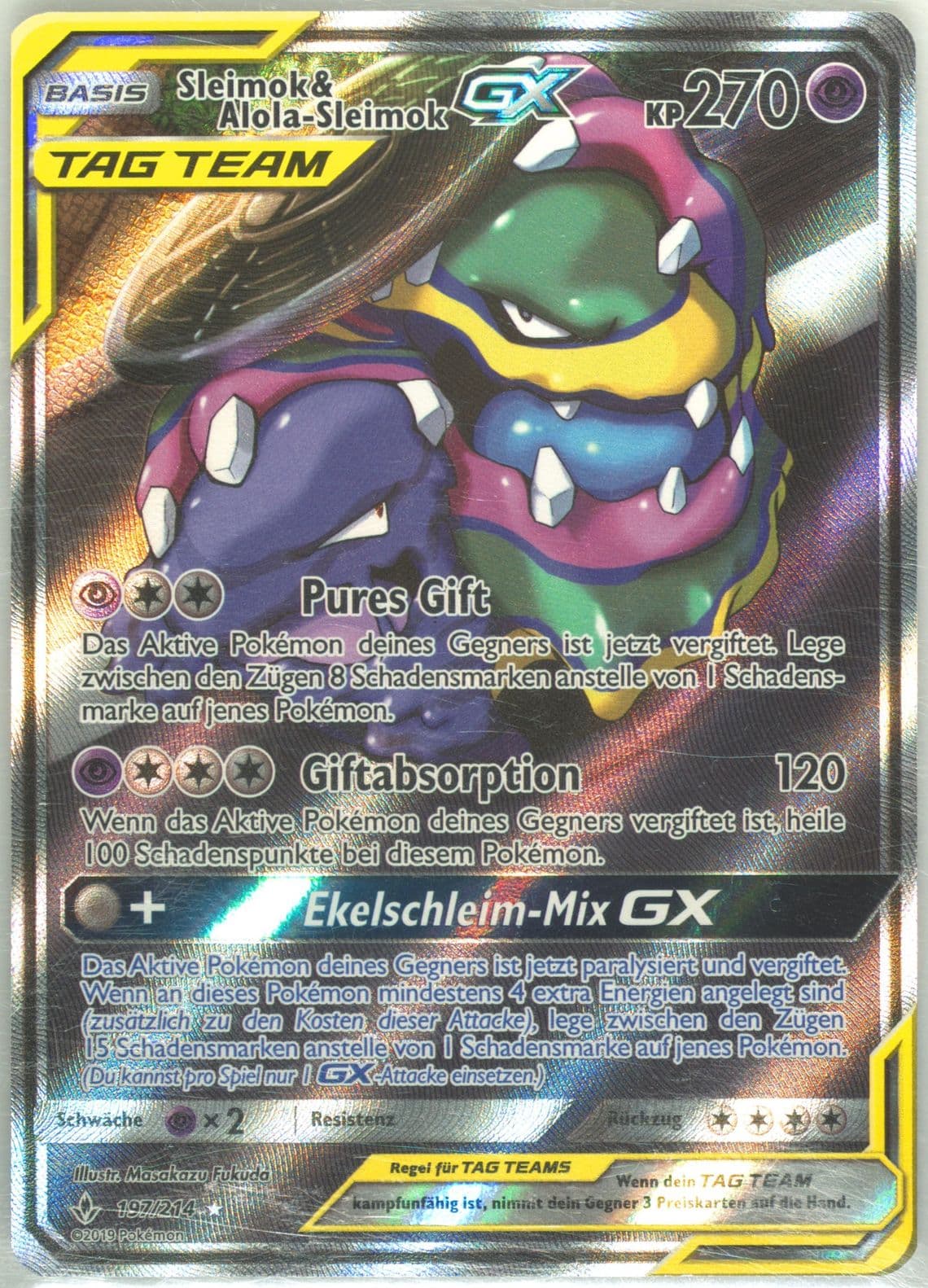 Full Art/Sleimok & Alola-Sleimok GX German (197) 2019 Pokemon Sun & Moon Unbroken Bonds