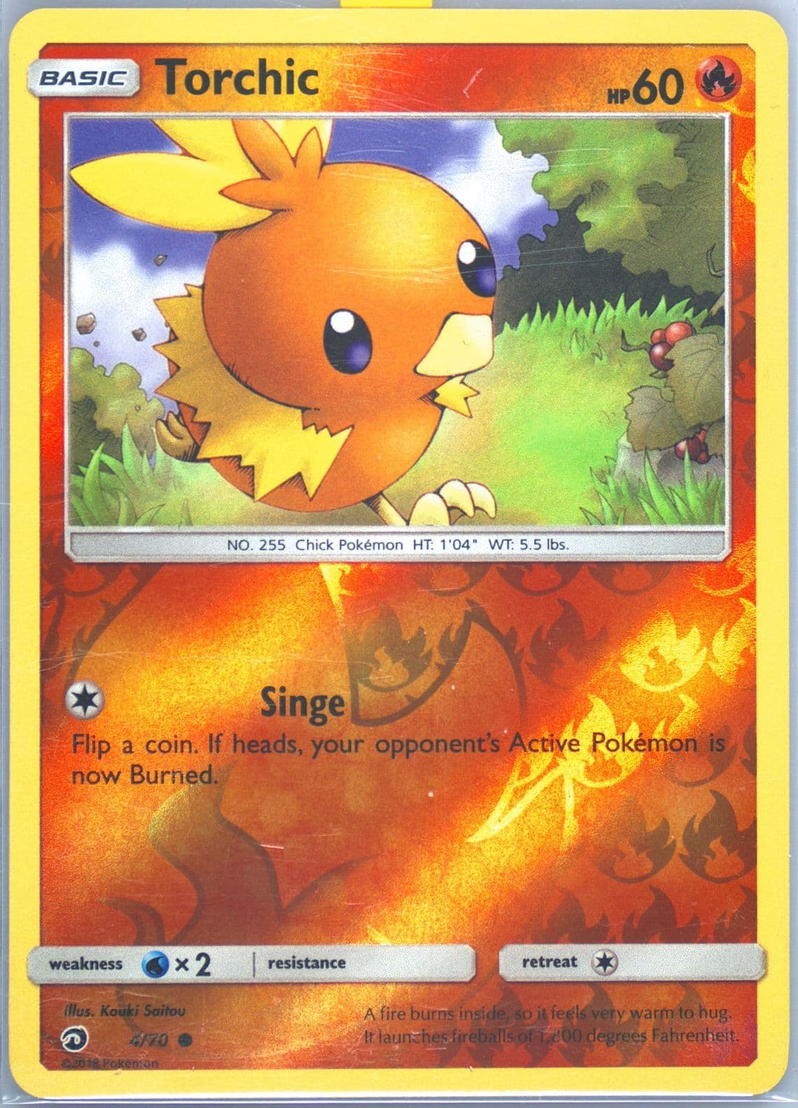 Torchic-Reverse Foil (4) 2018 Pokemon Sun & Moon Dragon Majesty