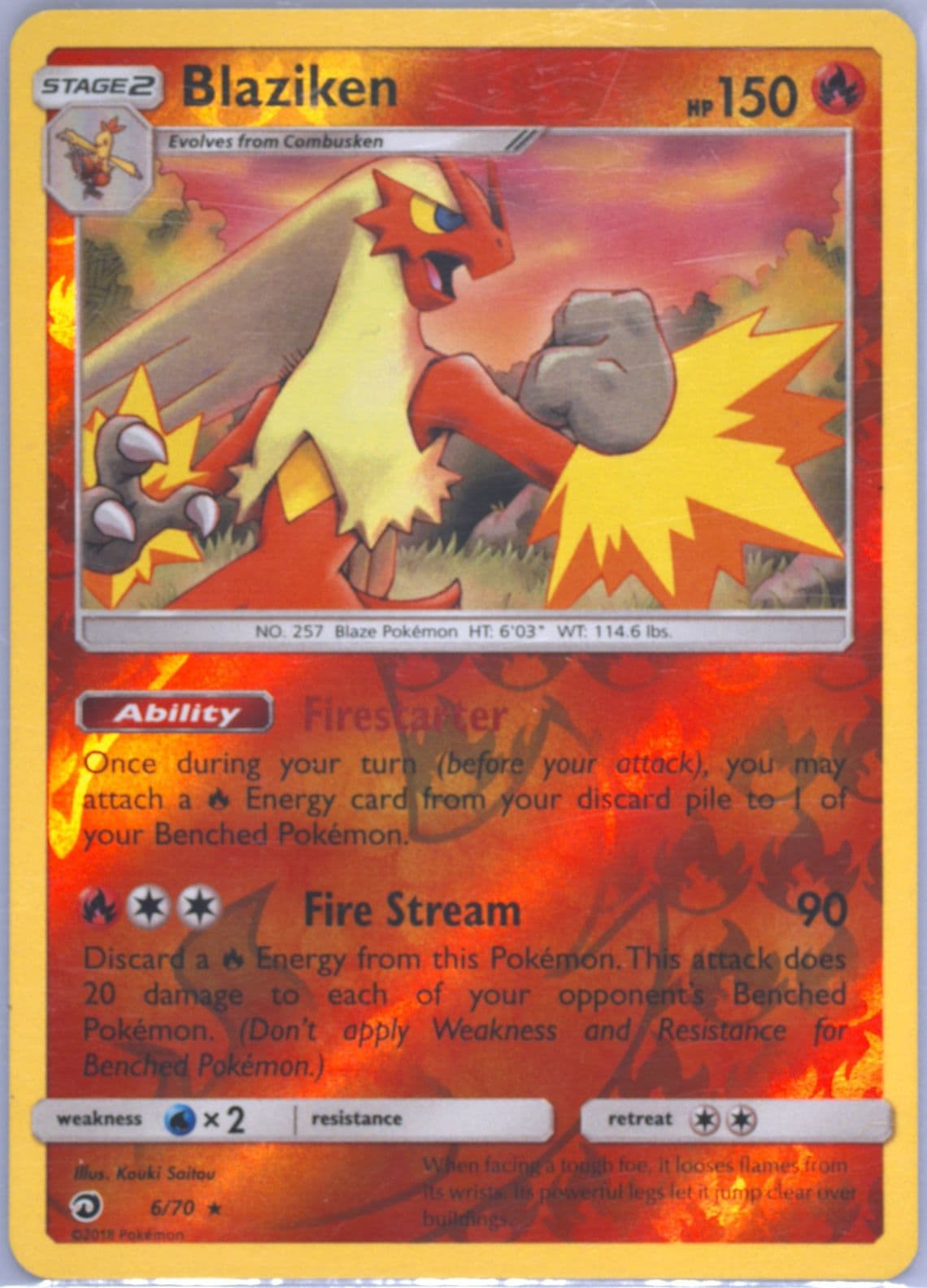 Blaziken-Reverse Foil (6) 2018 Pokemon Sun & Moon Dragon Majesty