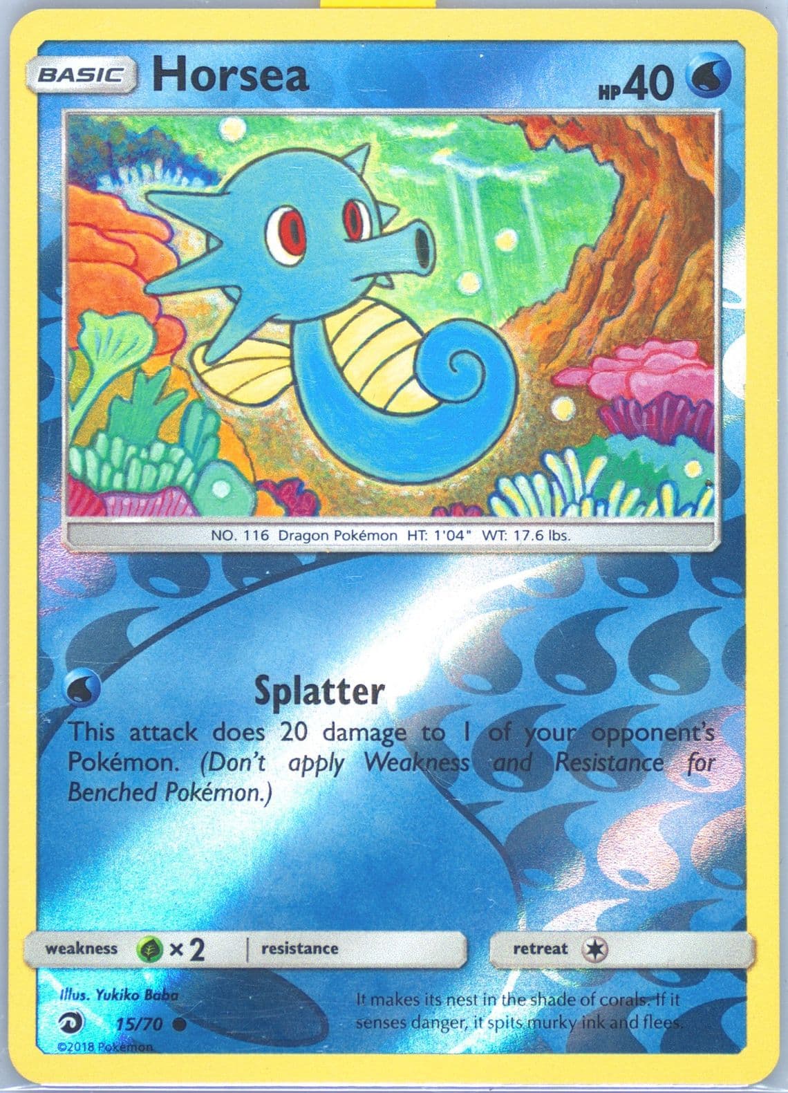 Horsea-Reverse Foil (15) 2018 Pokemon Sun & Moon Dragon Majesty