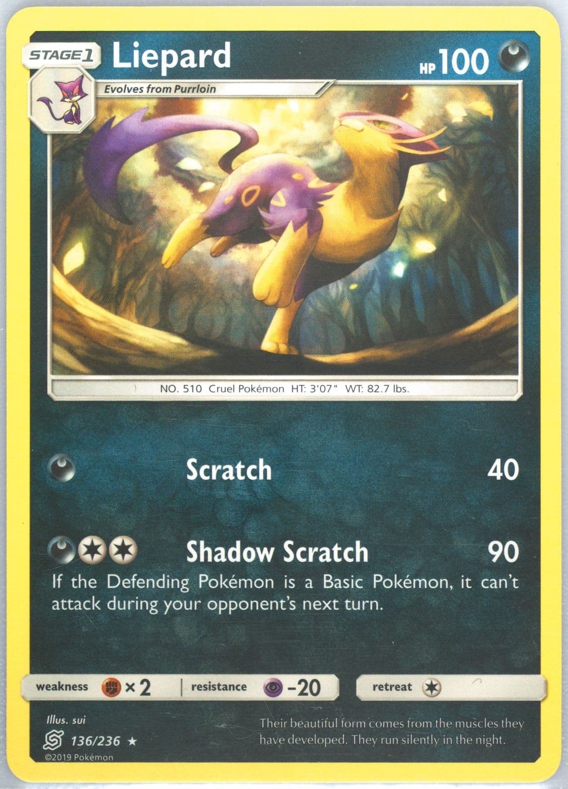 Liepard (136) 2019 Pokemon Sun & Moon Unified Minds