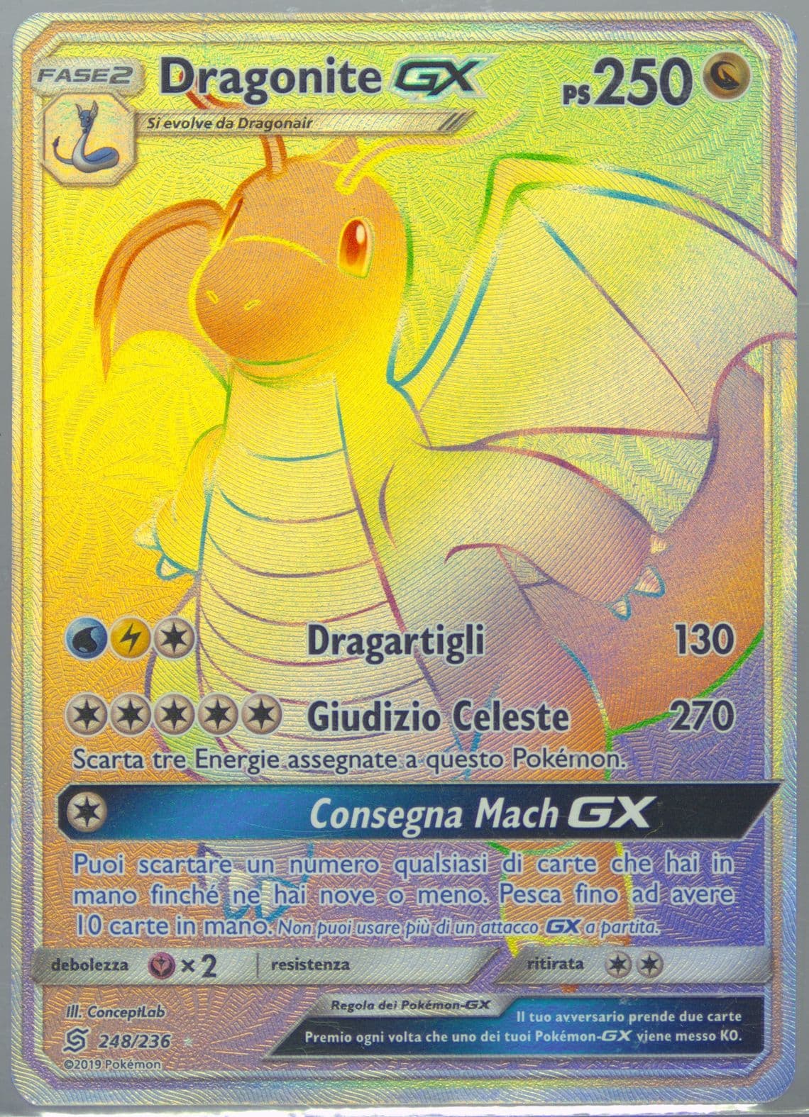 Full Art/Dragonite GX Italian-Secret (248) 2019 Pokemon Sun & Moon Unified Minds