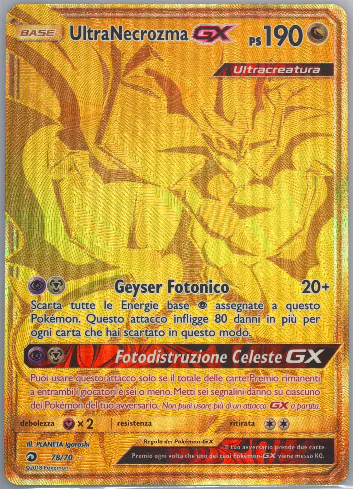 Full Art/Ultranecrozma GX Italian-Secret (78) 2018 Pokemon Sun & Moon Dragon Majesty