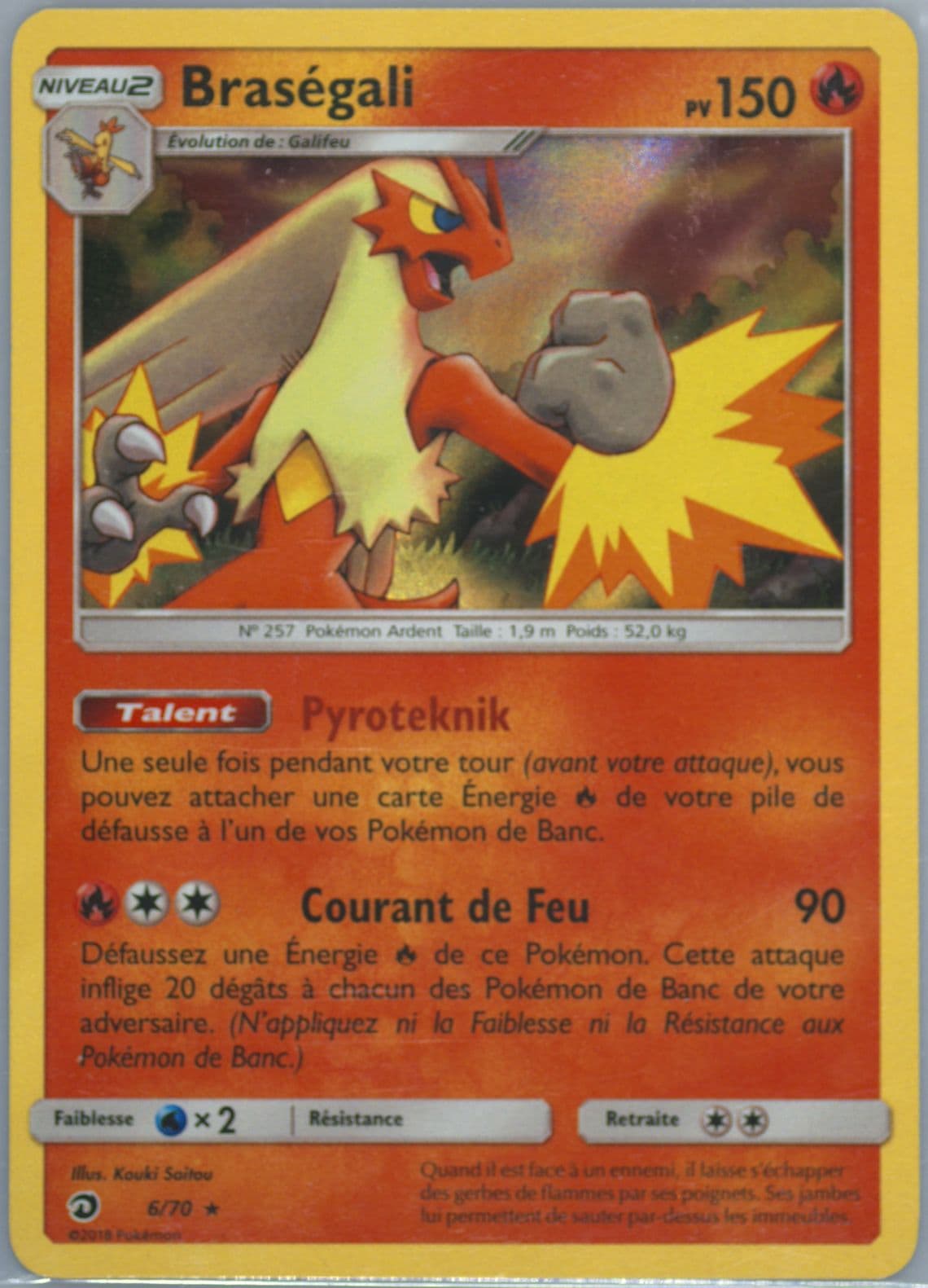 Brasegali-Holo French (6) 2018 Pokemon Sun & Moon Dragon Majesty