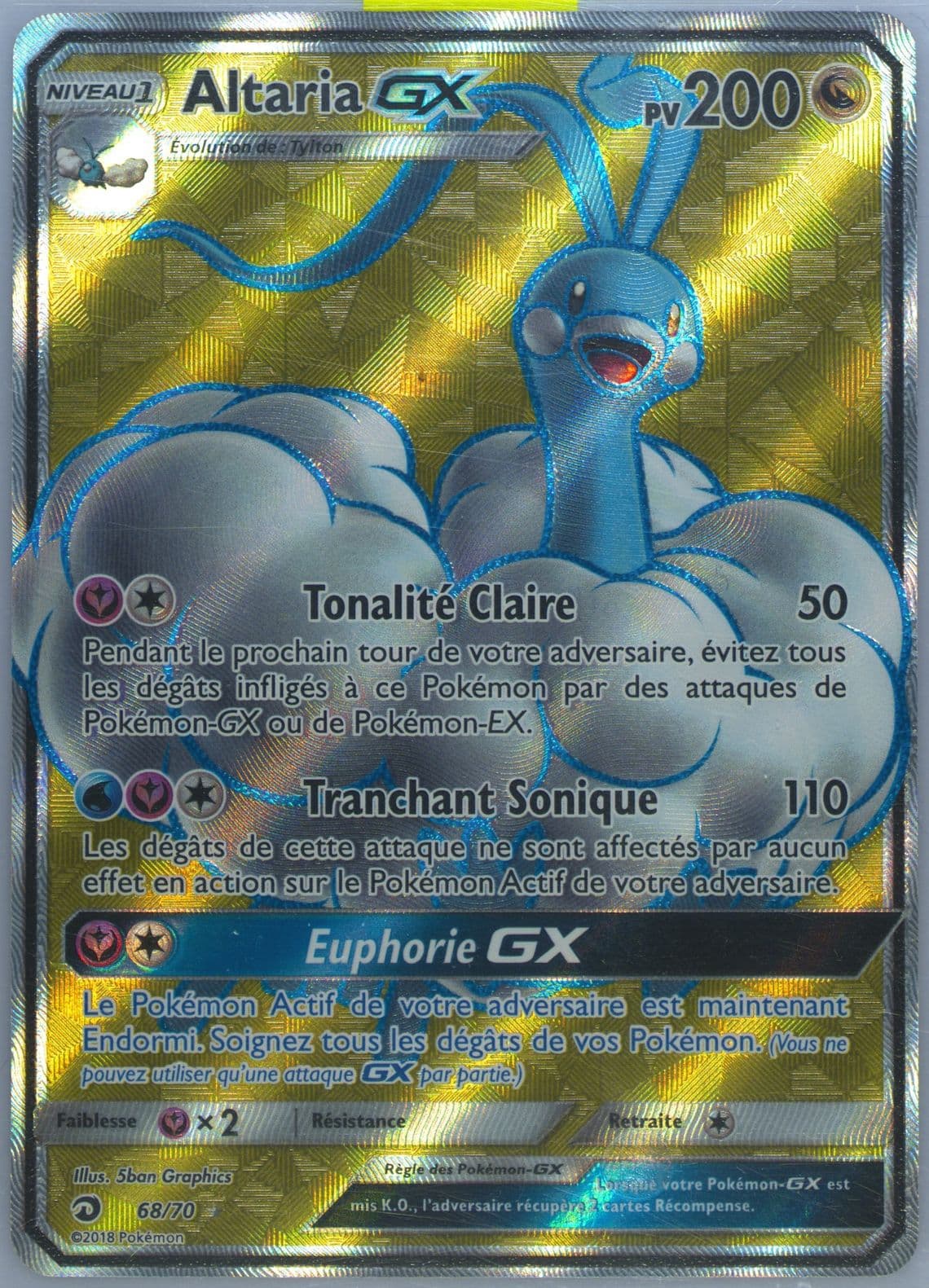 Full Art/Altaria GX French (68) 2018 Pokemon Sun & Moon Dragon Majesty